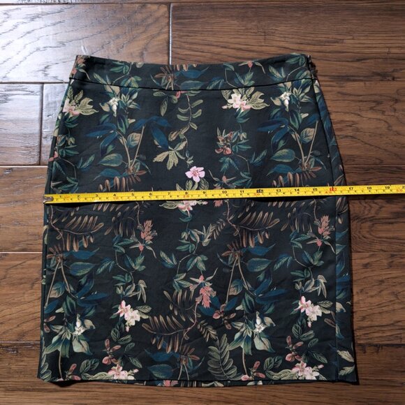 RW&CO mini skirt green floral print size 0 - Picture 8 of 16